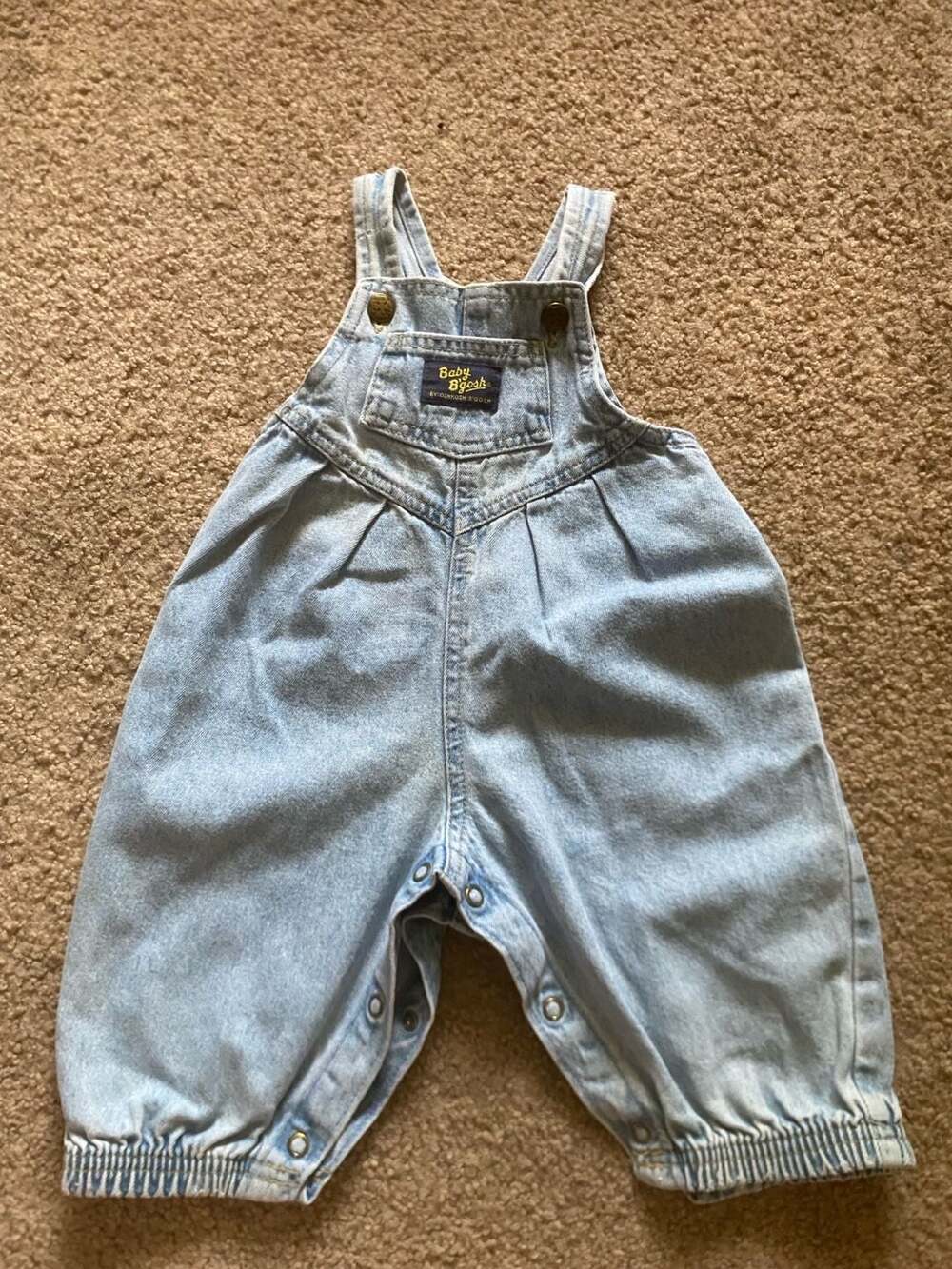 Baby B'gosh Overalls Light Wash Denim Bubble Romper